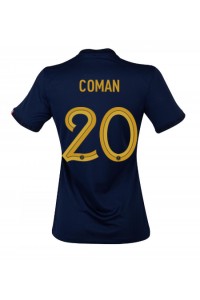Ranska Kingsley Coman #20 Jalkapallovaatteet Naisten Kotipaita MM-kisat 2022 Lyhythihainen